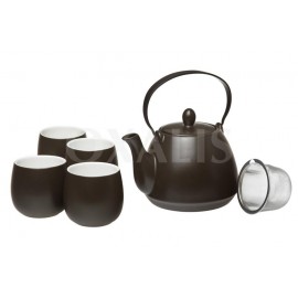 Set keramická konvice NIGRA + miska