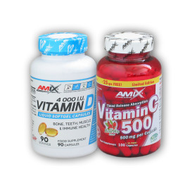 Vitamin D3 4000IU 90tob + Vitamin c 500