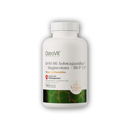 KSM-66 Ashwagandha + magnesium + B6 P-5-P VEGE 90 kapslí