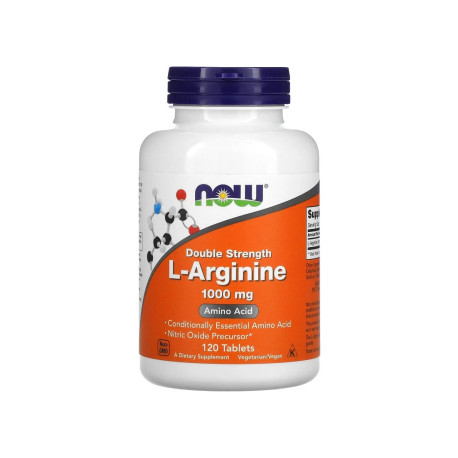 NOW FOODS L-arginin dvojitá síla 1000mg (L-arginin) 120 vegetariánských tablet