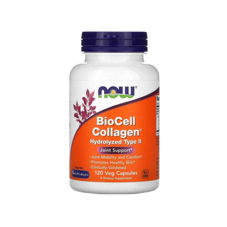 NOW FOODS BioCell Hydrolyzovaný kolagen typu II (Kabov Support) 120 kapslí