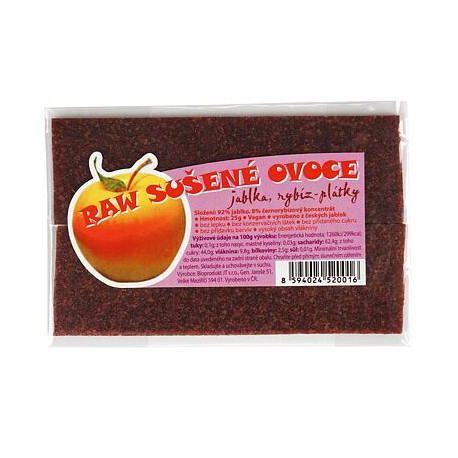 RAW plátky jablek a rybízu