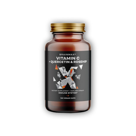 Vitamin C &amp; Quercetin, Rose Hip 100 rostlinných kapslí