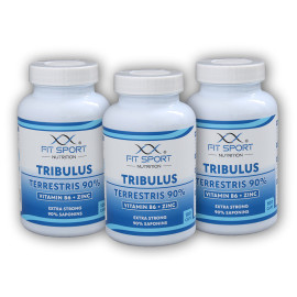 3x Tribulus Terrestris 90% + Vitamin B6 + Zinc 100 kapslí