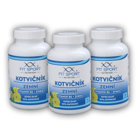 3x Kotvičník zemní 90% + Vitamin B6 + Zinek 90 kapslí