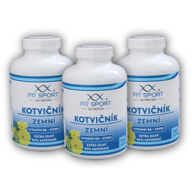 3x Kotvičník zemní 90% + Vitamin B6 + Zinek 150 kapslí