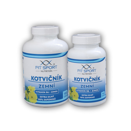 Kotvičník zemní 90% + Vitamin B6 + Zinek 150 kapslí + 90 kapslí