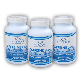 3x Caffeine 200mg + Green Tea Extract 300mg 120 kapslí