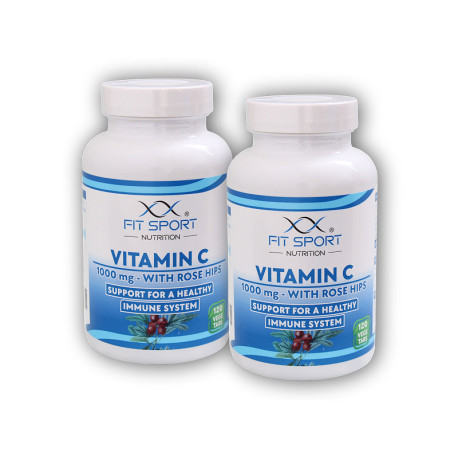 2x Vitamin C 1000mg with Rose Hips 120 vege tablet