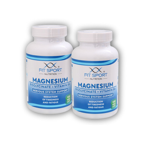 2x Magnesium Bisglycinate + Vitamin B6 120 vege caps - Hořčík