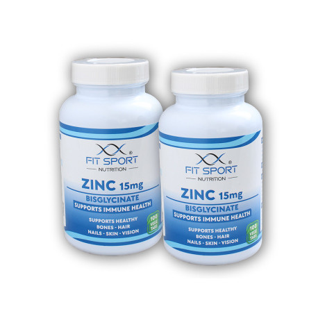2x Zinc 15mg Bisglycinate 100 vege tablet - Zinek