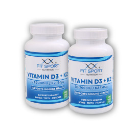 2x Vitamin D3 + K2 120 vege kapslí