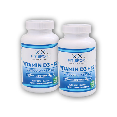 2x Vitamin D3 + K2 120 vege kapslí