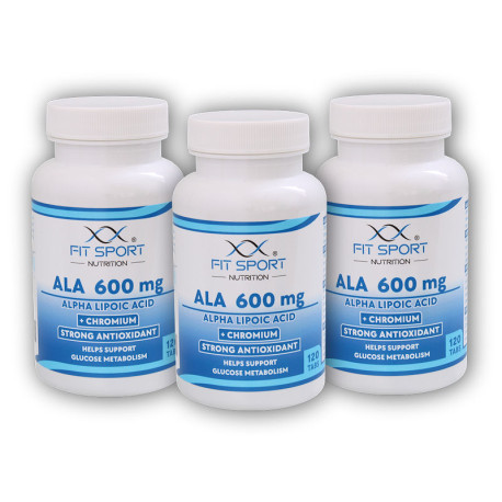 3x ALA 600mg Alpha Lipoic Acid + Chromium 120 tabs - Kyselina Alfa Lipoová