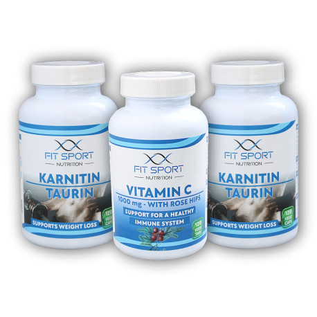 2x Karnitin Taurin 120cp + Vit C 120 cps