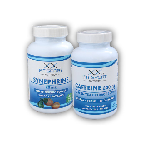 Caffeine 200mg + Green Tea 300mg 120 caps + Synephrine 20mg 100 vege tabs