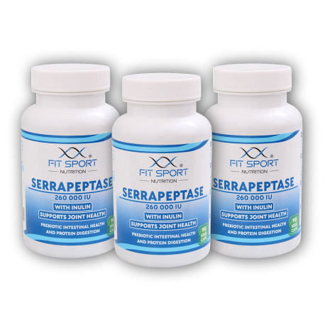 3x Serrapeptase 260.000 IU with Inulin 90 vege kapslí