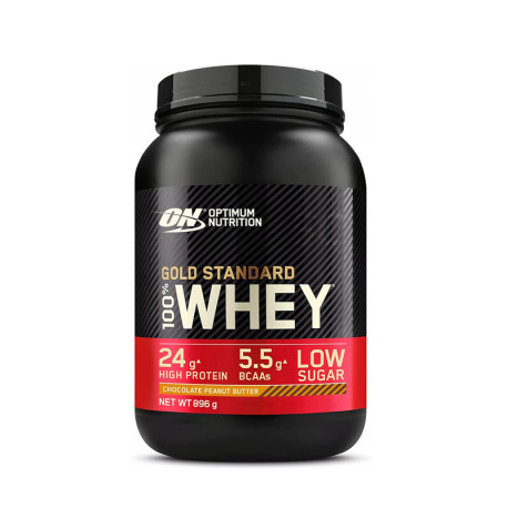 Optimum Nutrition 100% Whey Gold 900g čokoládové arašídové máslo
