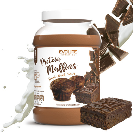 Evolite Proteinové muffiny 1000g čokoládové brownie