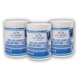 3x 100% Pure Hydrolyzed Gelatine + MSM 500 kapslí - Želatina + MSM