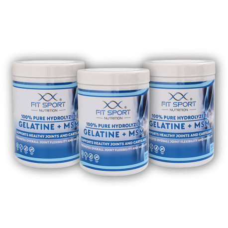 3x 100% Pure Hydrolyzed Gelatine + MSM 500 kapslí - Želatina + MSM