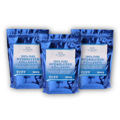 3x 100% Pure Hydrolyzed Collagen 1000g + Hydrolyzovaný Kolagen