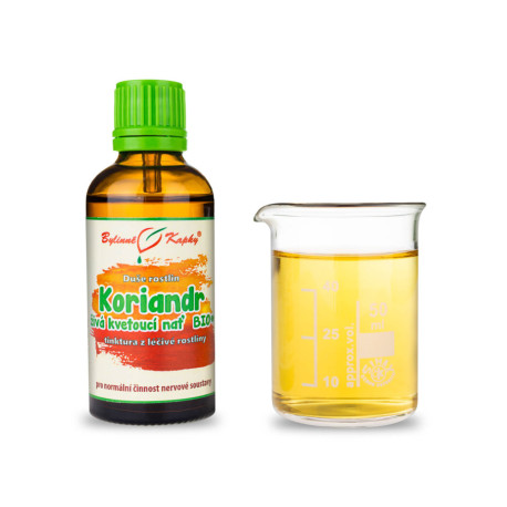 Koriandr setý živý list BIO* - bylinné kapky (tinktura) rostlinná duše 50 ml