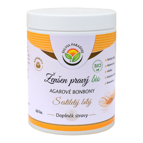 Ženšen pravý agarové bonbony BIO 60 ks