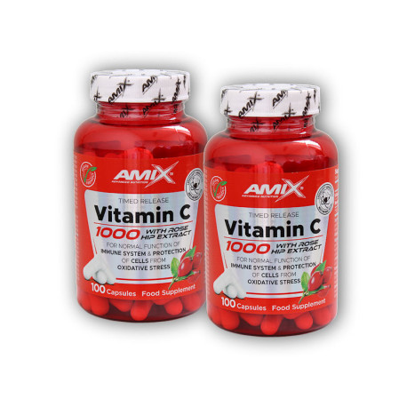 2x Vitamin C 1000mg + Rose Hips 100 cps