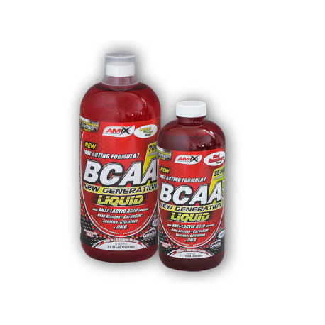 BCAA New Generation Liquid 1l + 500ml - lemon-lime - red raspberry