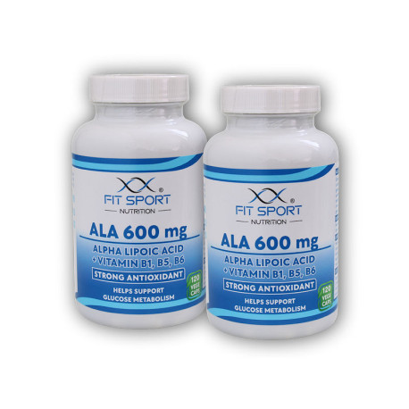2x ALA 600mg Alpha Lipoic Acid + Vitamin B1,B5,B6 120 vege caps - Kyselina Alfa Lipoová