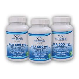 3x ALA 600mg Alpha Lipoic Acid + Vitamin B1,B5,B6 120 vege caps - Kyselina Alfa Lipoová