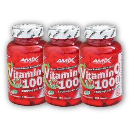 3x Vitamin C 1000mg + Rose Hips 100 cps