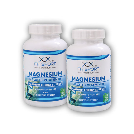2x Magnesium Malate + Vitamin B6 120 vege caps - Energy Magnesium - Hořčík Malát