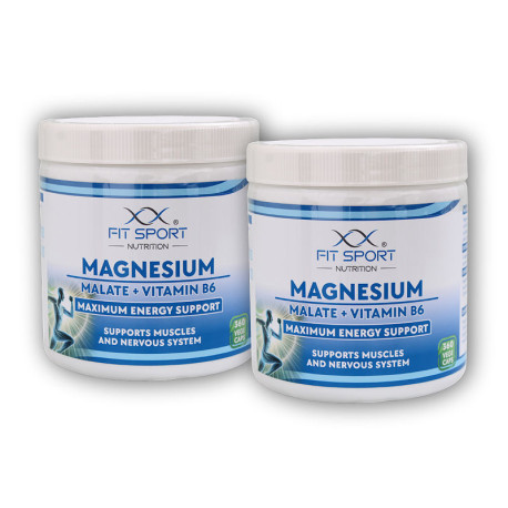 2x Magnesium Malate + Vitamin B6 360 vege caps - Energy Magnesium - Hořčík Malát
