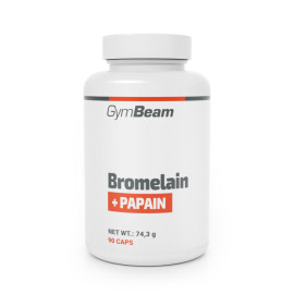 Bromelain Papain - GymBeam - bez ochucení - 20 x 2,8 g - 90 sáčků