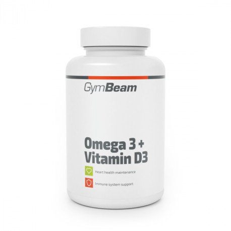 Omega 3 + vitamín D3 - GymBeam - 90 sáčků