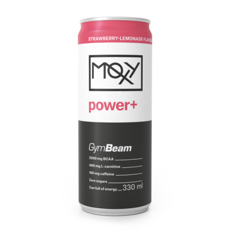 MOXY power+ Energy Drink 330 ml - GymBeam - Jahodová limonáda