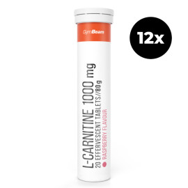 L-karnitin 1000 mg Efervescent - GymBeam - Raspberry - 12 x 20 tablet