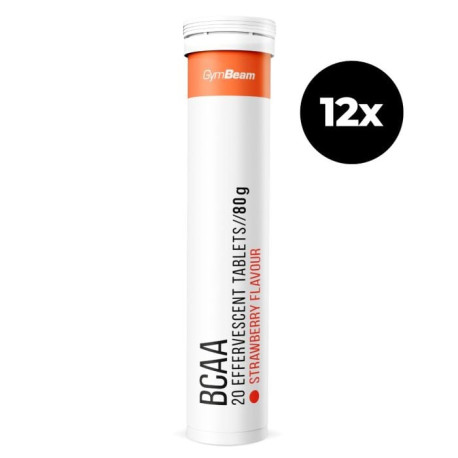 Sparkling BCAA - GymBeam - Jahoda - 12 x 20 záložek