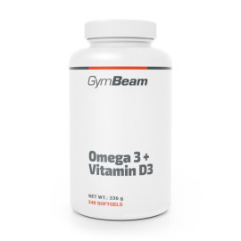 Omega 3 + vitamín D3 - GymBeam - 240 sáčků.