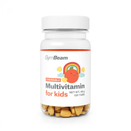 Multivitamin, tablety na sání pro děti - GymBeam - pomeranč - 120 tablet.
