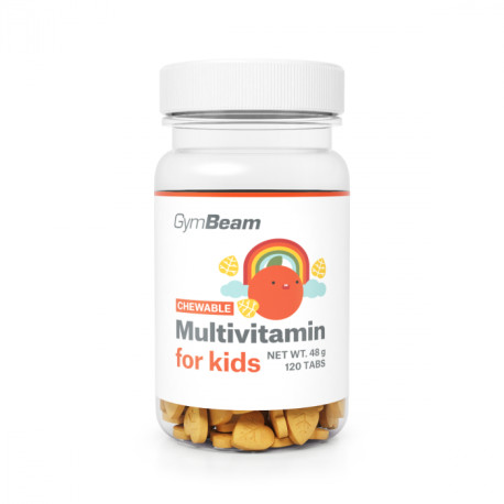 Multivitamin, tablety na sání pro děti - GymBeam - pomeranč - 120 tablet.