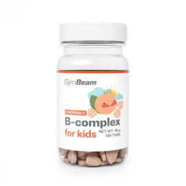 B-komplex, sací tablety pro děti - GymBeam - meruňka - 120 tablet.