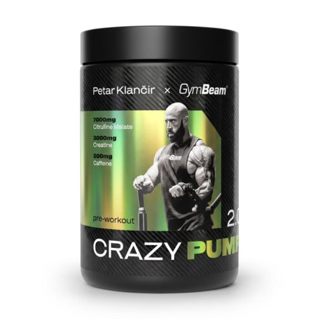 Předtréninkový stimulant Crazy Pump 2.0 - GymBeam - zelené jablko