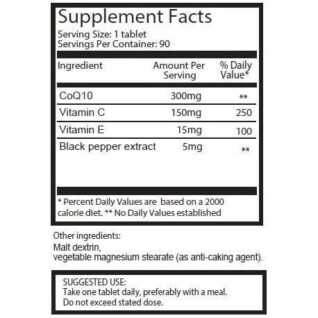 Koenzym CoQ10 300 mg x 90 tablet s vitamínem C, E a piperinem