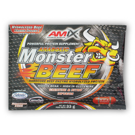 Anabolické Monster BEEF 33g Action - vanilka-limetka